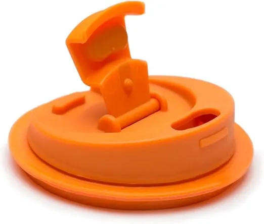 Jarware Drink, Orange Lid for Regular-Mouth Mason Jars
