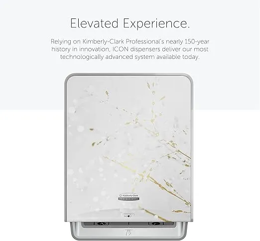 ICON Automatic Hard Roll Towel Dispenser (58730), with Cherry Blossom Design Faceplate, 16.53" x 12.41" x 10.19" (Qty 1)
