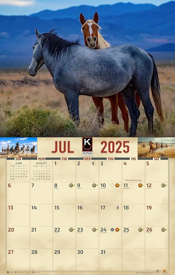 2025 Wild Horses Wall Calendar 16-Month X-Large Size 14x22, Mustang Horse Calendar by The KING Company-Monster Calendars (2025 Wild Horses Wall Calendar)
