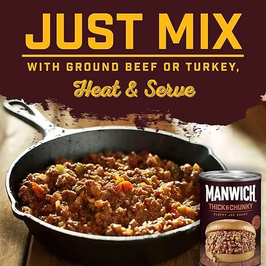 Manwich Sloppy Joe Sauce, Thick and Chunky, Canned Sauce, 15.5 oz