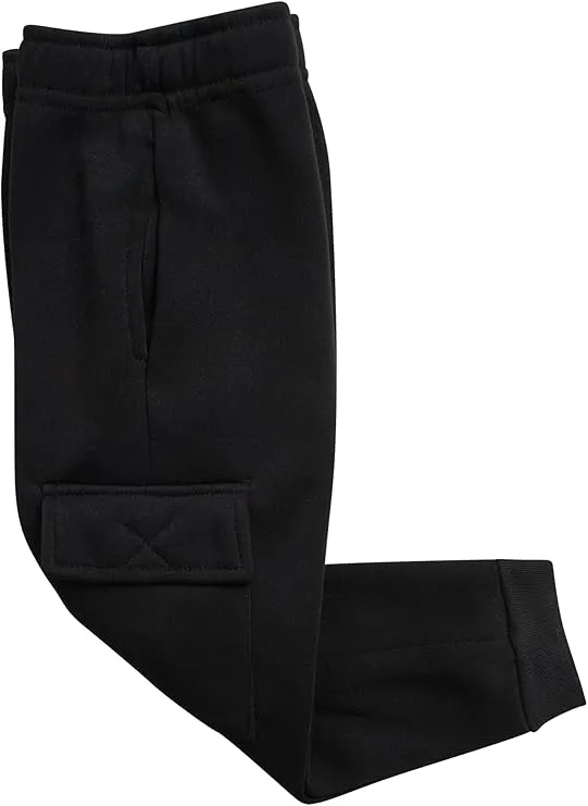 Toddler Boys' Sherpa Fleece Jogger Set - 2 Piece Basic Cozy Sherpa Lined Hoodie and Cargo Sweatpants (Sizes: 2T-7)