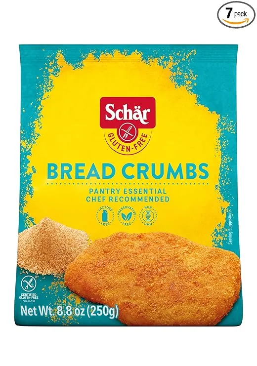 Schar Breadcrumbs, 8.8oz, 7-Pack, Certified Gluten Free, Wheat Free, Non GMO, Preservative Free