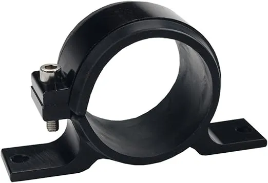 Dewhel 50mm-55mm ID Fuel Pump Bracket Anodised single Billet Aluminium Filter Clamp Cradle Black