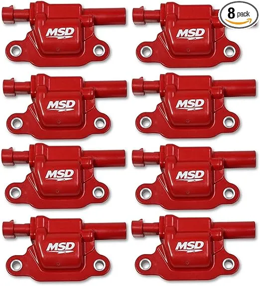 MSD 82668 Ignition Coil Blaster Series, Square, Red, 8-Pack