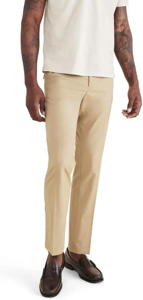 DOCKERS Mens Signature Go Slim Fit Khaki Smart 360 Tech Pants
