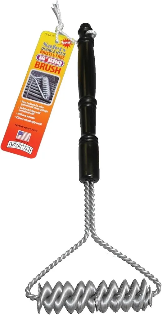 Brushtech B407C Double Helix Bristle Free BBQ Brush, 16-Inch