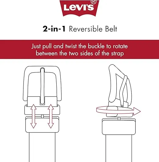 Levi's Big Kids Belt - School Friendly Casual Two-in-One Reversible Belt