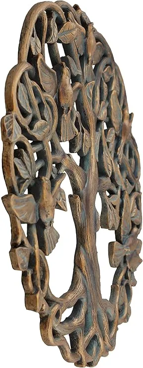Tree of Life/Birds of Peace Wall Plaque 11 5/8 Inch Decorative Celtic Dove Garden Art Sculpture