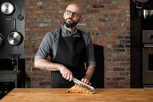 Babish German High-Carbon 1.4116 Steel Cutlery, 3-Piece (Chef Knife, Bread Knife, & Pairing Knife) w/Kitchen Knife Roll