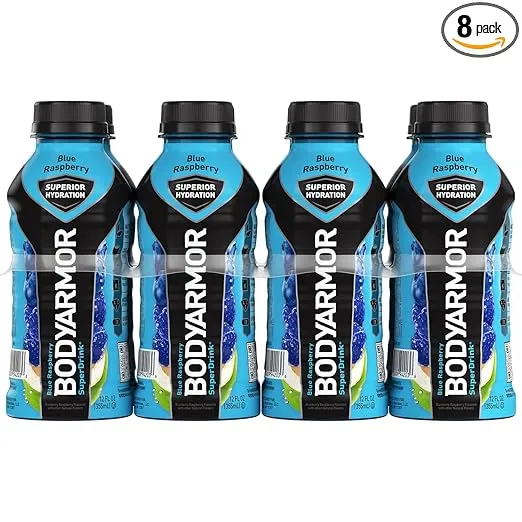 BODYARMOR Sports Drink Sports Beverage, Blue Raspberry, Natural Flavors With Vitamins, Potassium-Packed Electrolytes, No Preservatives, Perfect For Athletes, 12 ounce (Pack of 8)