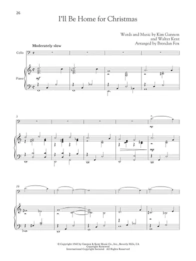 Christmas Songs for Classical Players - Cello and Piano Book/Online Audio