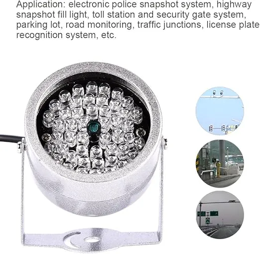 Camera IR Lights, 48 LED Waterproof Infrared Night Vision Light for Security CCTV Camera