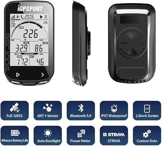 Bike Computer Wireless GPS, Bike Speedometer with 2.6" Screen Auto Backlight, 40H Battery Life,Bluetooth ANT Cycling GPS Computer for Road Bike MTB