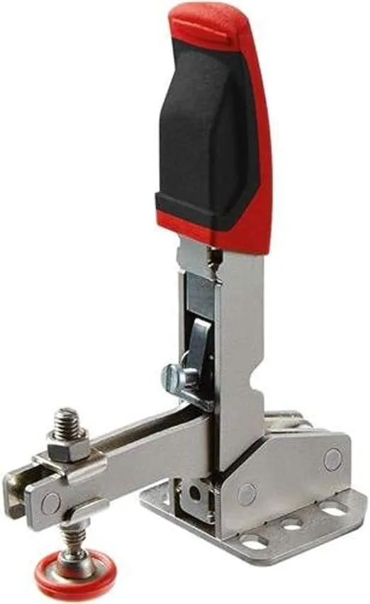 BESSEY STC-VH20 Vertical Auto-Adjust Toggle Face Mount Nickel Plated Clamp Vertical Flange, Silver