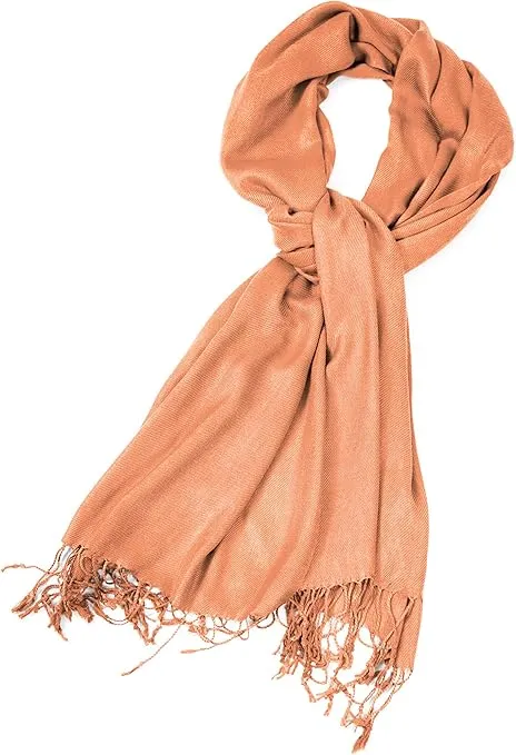Sakkas Large Soft Silky Pashmina Shawl Wrap Scarf in Solid Colors
