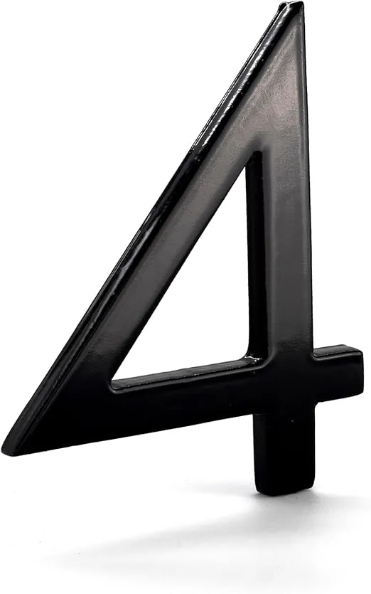 Montague Metal Products, MHN-08-F-BK1-4, Solid Brushed Aluminum Modern Floating Address House Numbers, 8 inch, Powder Coated Black
