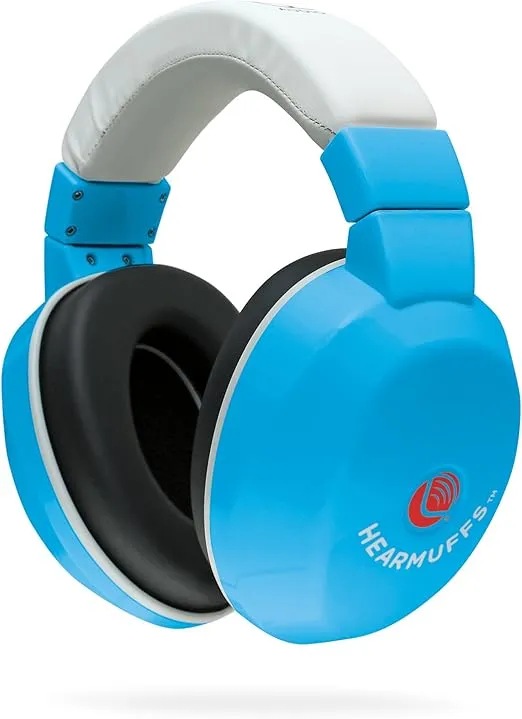 Lucid Audio HearMuffs Kids Hearing Protection Blue/White (Over-the-ear Sound Protection Ear Muffs Ages 5+)