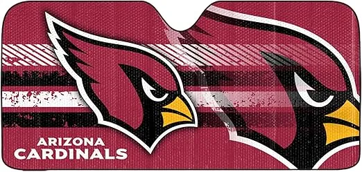 Fanmats NFL Windshield Sun Auto Shade, Sun Shield Sun Visor Accordion tri-fold for Storage 59" x 29.5", Colorful Team Design