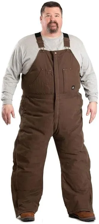 Berne Men's Highland Washed Insulated Bib Overall, 5X-Large Regular, Bark