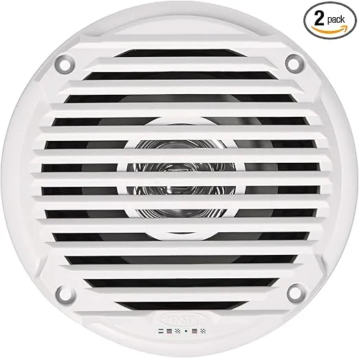 Jensen MS5006WR Dual Cone Waterproof 5.25" Speaker, White, 30 Watts Max Power Handling, Sensitivity 86dB, Frequency Response 79Hz-20kHz, Nominal Impedance 4 Ohms, 1.5" Mounting Depth, Sold In Pairs