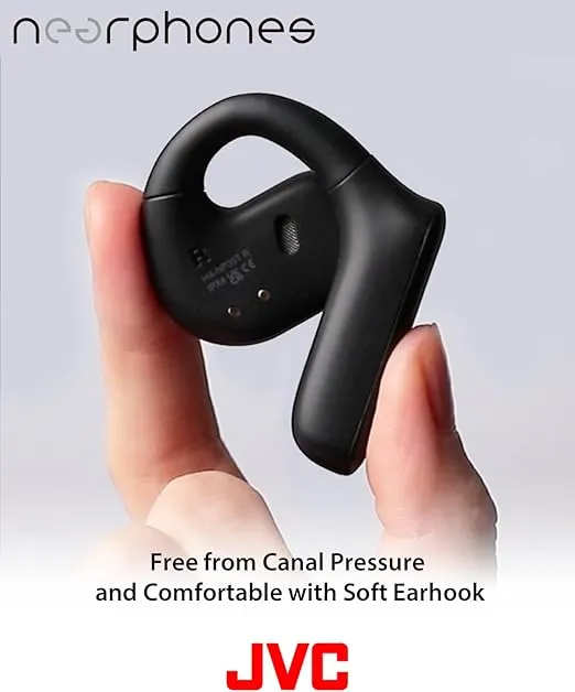 JVC Nearphones Open-Ear True Wireless Headphones with Dual Mic, Noise Reduction, Comfortable Fit, Sound Leakage Reduction, and Up to 17 Hours Battery Life
