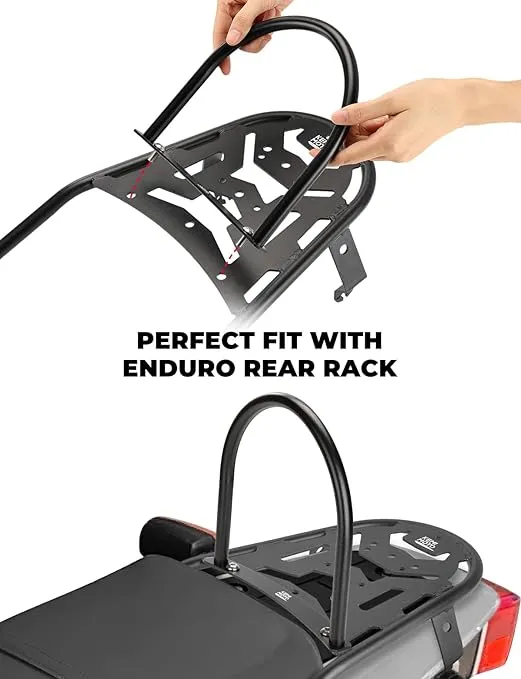 KEMIMOTO Motorcycle Luggage Rack Sissy Bar Rack Compatible with Enduro Series Rear Rack,Black (not Included Motorcycle Rear Rack)