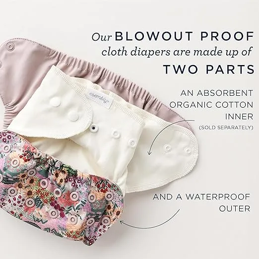Esembly Cloth Diaper Outer, Waterproof Cloth Diaper Cover, Swim Diaper, Leak-Proof and Breathable Layer, Reusable with Snap Closure – Limited Edition Holiday Print, Snow Friends, Size 2 (18-35lbs)