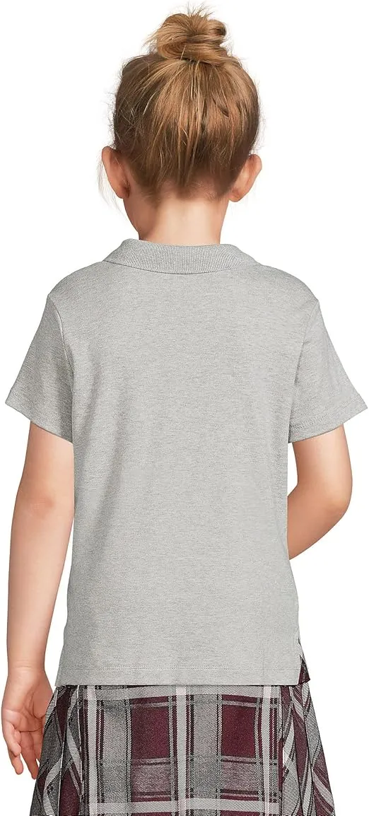 Lands' End School Uniform Girls Short Sleeve Feminine Fit Interlock Polo Shirt