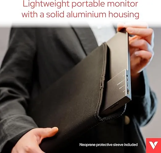 Verbatim Portable Touchscreen Monitor 17.3" USB-C HDMI Full HD 1080p IPS Display with Metal Housing and Adjustable Kick Stand for Laptops and Gaming Consoles
