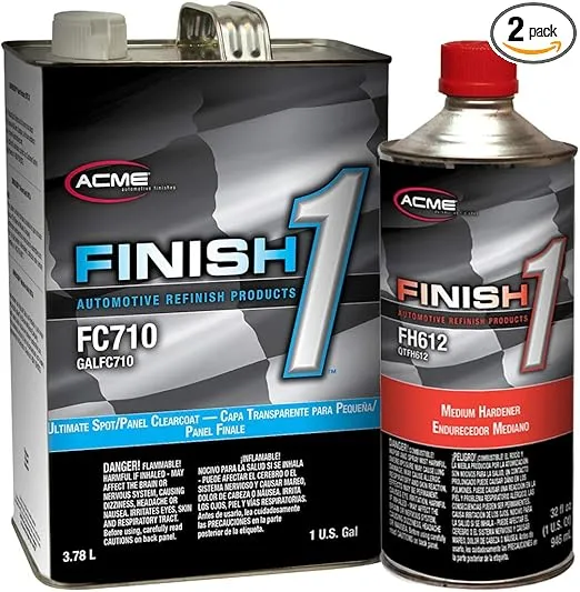 SHERWIN WILLIAMS Finish 1 Ultimate Spot/Panel Clearcoat Gallon Kit | A 4.23 VOC High Solids Urethane Clear Coat With Medium Universal Hardener (Quart) | For Basecoats or Cured Single-Stage Enamels
