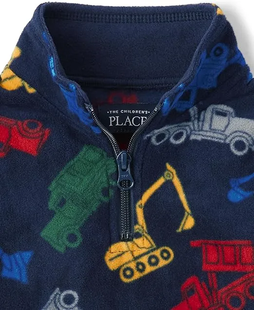 The Children's Place Baby Toddler Boys Warm Fleece Quarter Zip Pullover