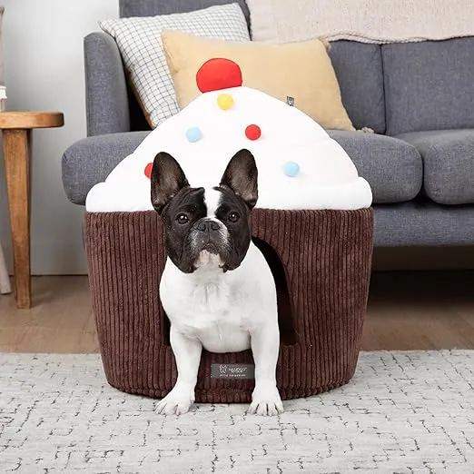 NANDOG Insta Fun Specialty Dog and Cat Bed Collection (Chocolate Cupcake, Prive 18 in)
