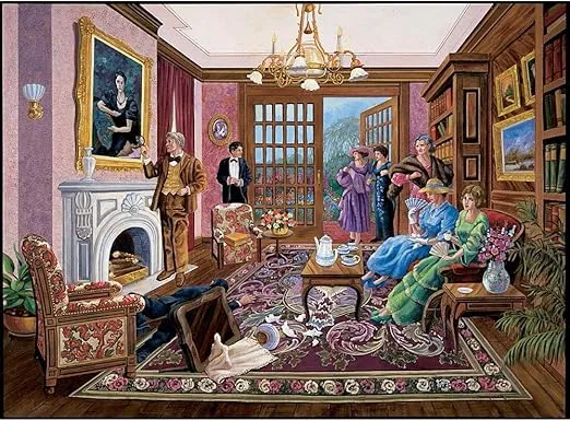 Bits and Pieces - 1000 Piece Murder Mystery Puzzle - Murder at Bedford Manor by Artist Gene Dieckhoner - Solve The Mystery - 1000 pc Jigsaw