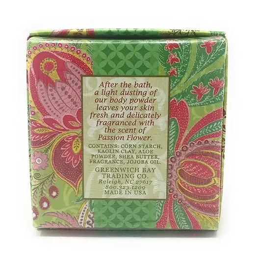 Greenwich Bay Trading Co. Dusting Powder, 4 Ounce, Passion Flower and Olive Oil