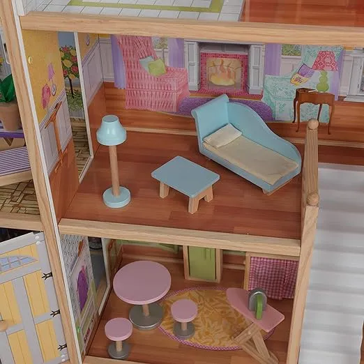 KidKraft Majestic Mansion Wooden Dollhouse with 34-Piece Accessories, Working Elevator and Garage, Gift for Ages 3+