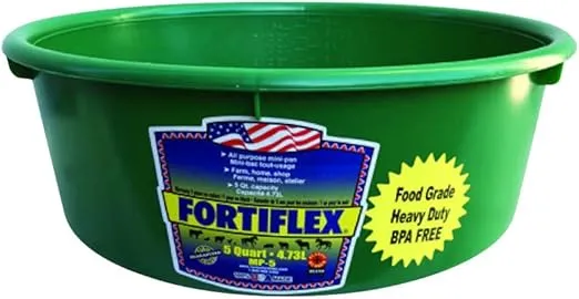 Fortiflex Mini Feed Pan for Dogs and Horses, 5-Quart, Green