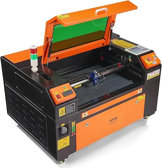 VEVOR 60W CO2 Laser Engraver, 16 x 24 in, 19.7 IPS Laser Cutter Machine with 2-Way Pass Air Assist, Compatible with LightBurn, CorelDRAW, AutoCAD, Windows, Mac OS, Linux, for Wood Acrylic Fabric More