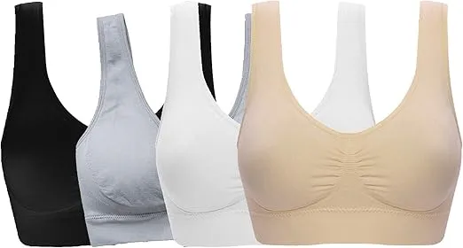 Women's Comfort Workout Sports Bra Low-Impact Activity Sleep Bras