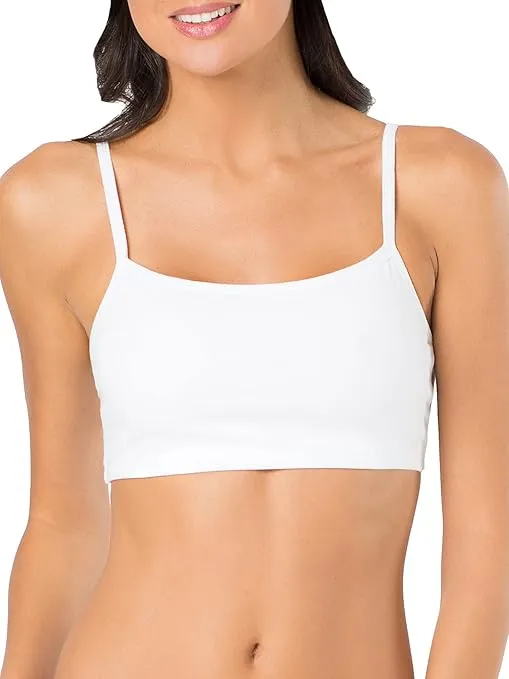 Fruit of the Loom Women's Spaghetti Strap Cotton Pullover Sports Bra Value Pack