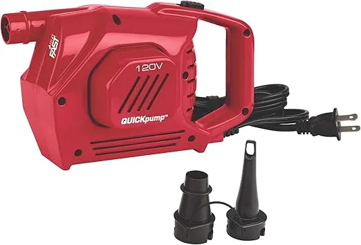 Coleman QuickPump Air Pump for Air Beds & Inflatables, Portable Air Pump with Fast Inflation or Deflation, Battery-Powered/Rechargeable/12-Volt/120-Volt Power Options