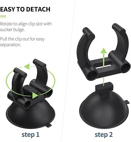 Pawfly 12 Pack Aquarium Heater Suction Cups Suckers with 0.95 Inch Clips Black Standard Heating Rod Holders Clamps for Fish Tanks (Not for Airline Tubing), 1.3 Inch