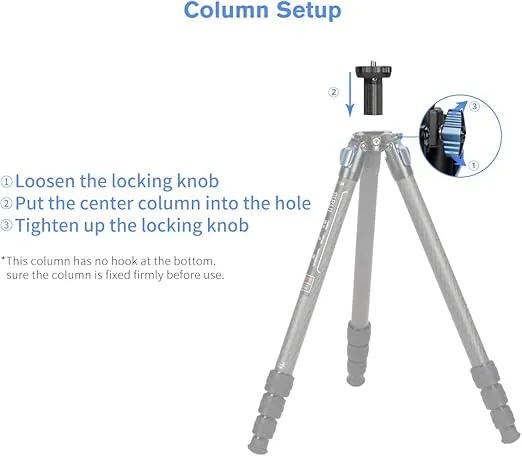 SIRUI ST-Z Short Center Column, Carbon Fiber Column for ST Tripods, Lower Angle Photography