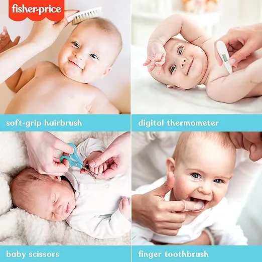 Fisher-Price 16-Piece Baby Grooming & Healthcare Kit, Newborn Essentials Gift Set, Baby Care Kit
