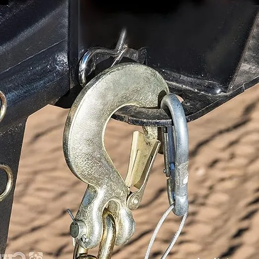LANIAKEA 4Pack 3/8 Inch Clevis Slip Hook, Heavy Duty Forged Steel Safety Hook with Latch, G70 Tow Chain Wrecker Truck Trailer Tie Down, 24,000 lbs Capacity