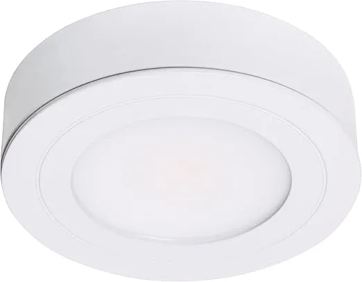 Armacost Lighting PureVue Dimmable LED Undercabinet Puck Light, Daylight 5000K, White 253412