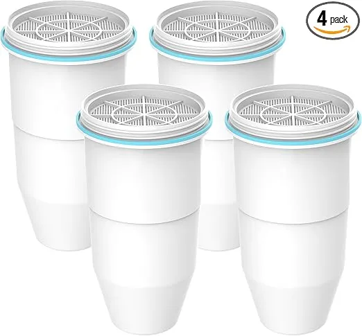 AQUA CREST NSF/ANSI 42,53&372 Certified Multiple-Stage Replacement Water Filters, Replacement for Pitcher Filters and Dispenser Filters, Reduce TDS, PFOA/PFOS, Chlorine, 4 Pack