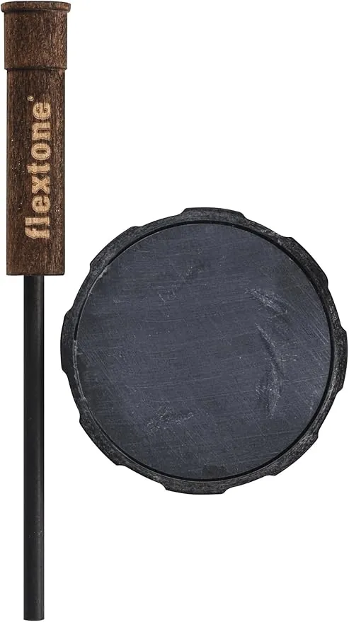 Flextone Hunting Loud Realistic Sounds Weatherproof Pot Luck Slate Friction Plate Turkey Call with Carbon Striker