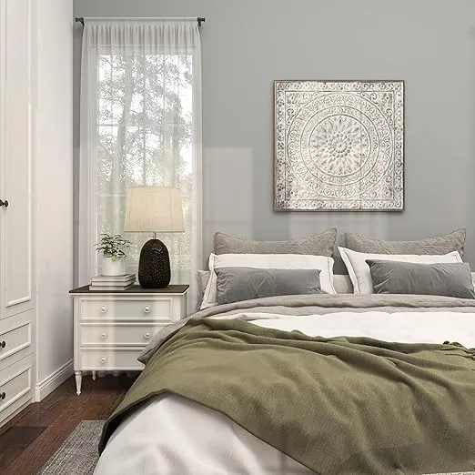 Deco 79 Metal Floral Home Wall Decor Embossed Wall Sculpture, Wall Art 36" x 1" x 36", Gray
