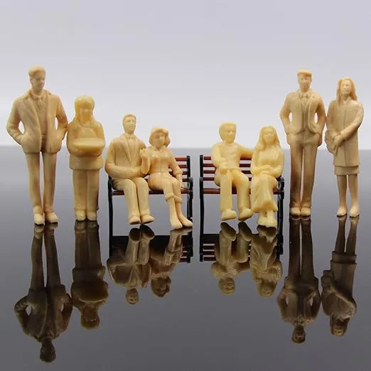 P2501B 24pcs Model Trains Architectural 1:25 UnPainted Figures G Scale Sitting and Standing Person Model Railway Layout New