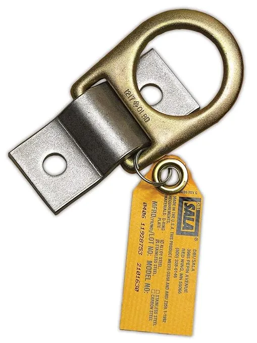 3M DBI-SALA Alloy Steel And Cadmium Plated D-Ring With Stainless Steel Anchorage Plate (14" X 2" Width X 4 14" Length Plate)